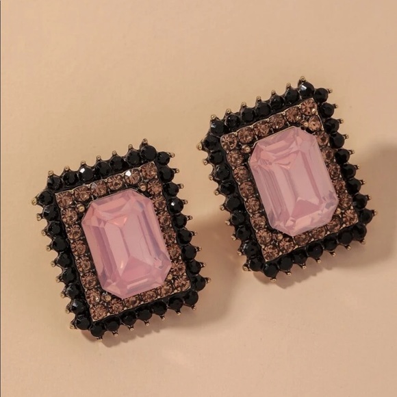 Rectangle fashion crystal earrings - Picture 3 of 3